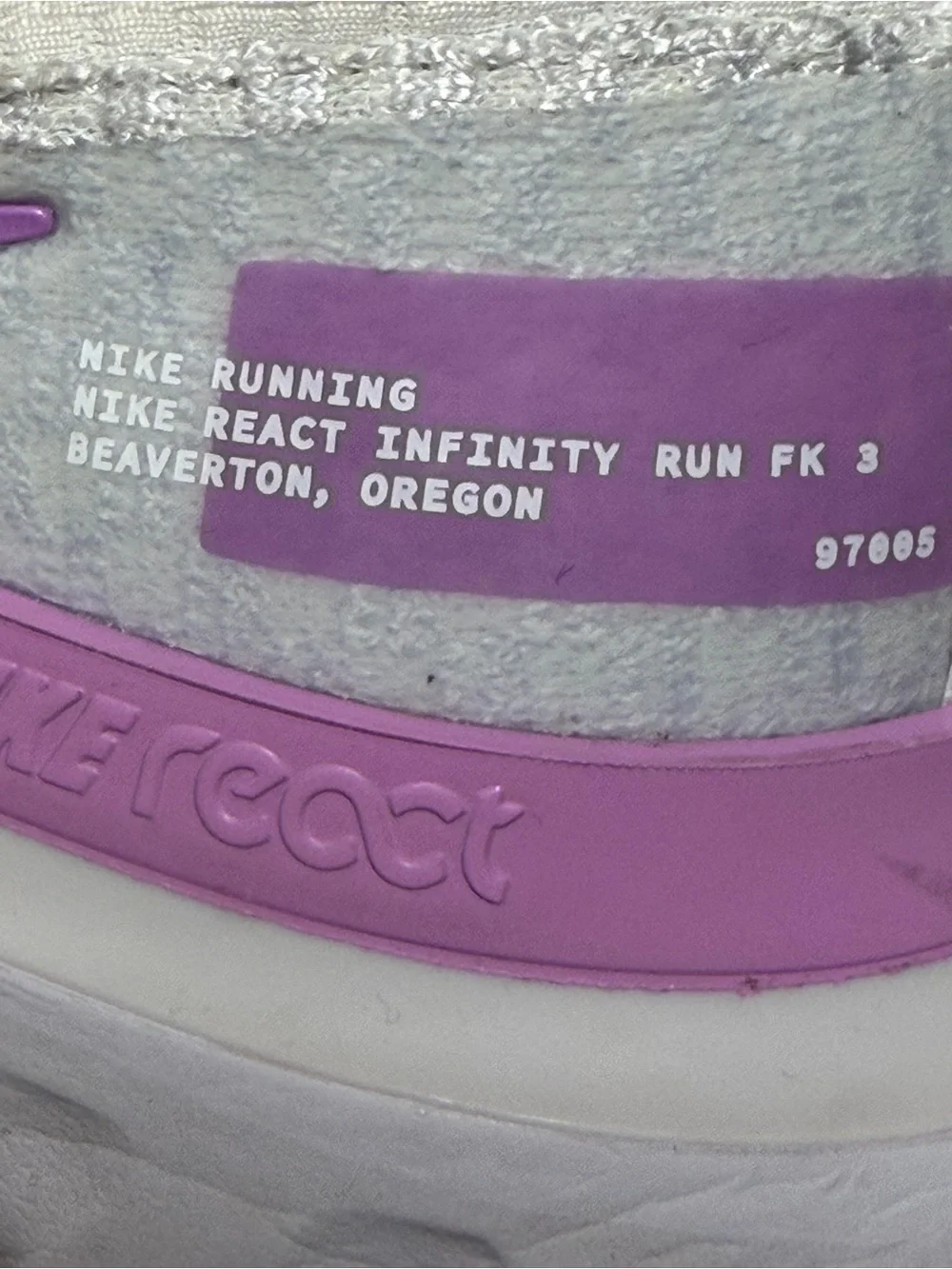 Nike React Infinity 3 Women's White/Fuchsia Running Shoes DZ3016-100 Size 8